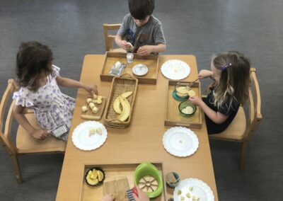 children prepare and eat lunch