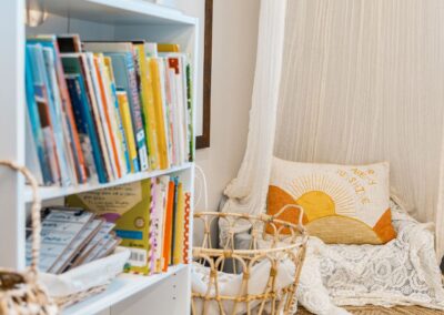 picture of a reading nook in a kindergarten classroom