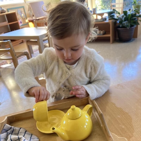 girl plays tea